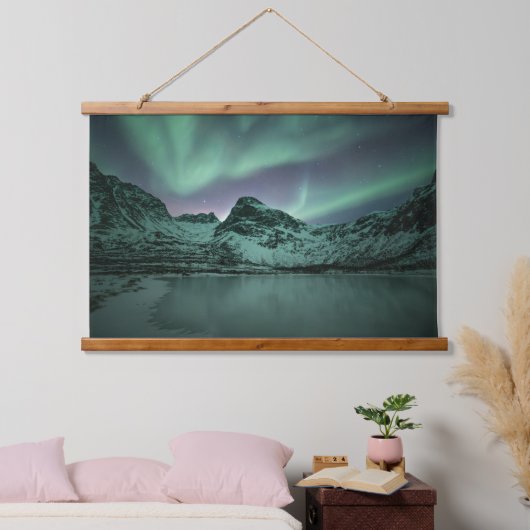 Green Northern Lights Hangend Wandkleed (Slaapkamer)