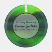 Green Northern Lights Memorial Suncatcher Glas Ornament (Voorkant)