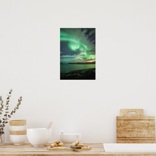 Green Northern Lights Poster (Keuken)