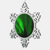 Green Northern Lights Tin Sneeuwvlok Ornament (Rechts)