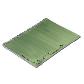 Green Notebook with Floral Accent – Stylish Journa Notitieboek (Linkerzijde)