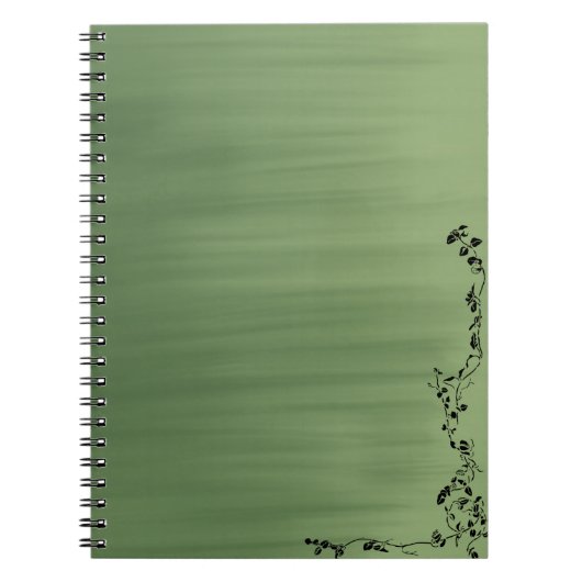 Green Notebook with Floral Accent – Stylish Journa Notitieboek (Voorkant)