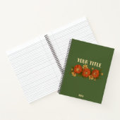 Green Notebook with red and yellow flowers  Notitieboek (Binnen)