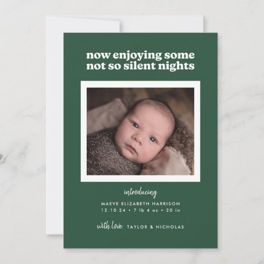 Green Now Enjoying Some Not So Silent Nights Feestdagenkaart (Voorkant)