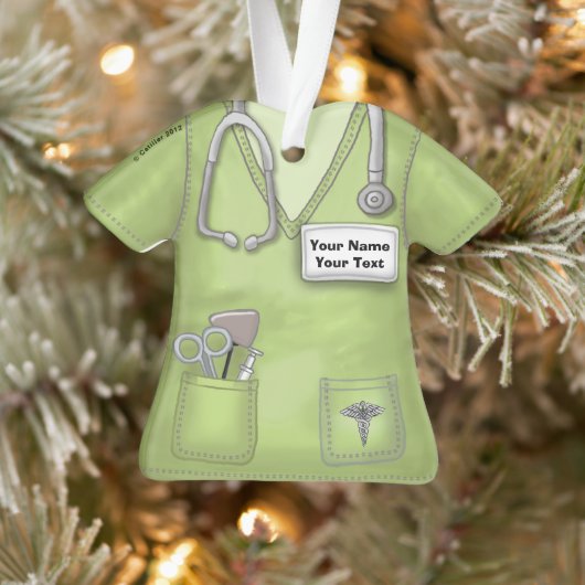 Green Nurse medische scrubs ornament (Boom)