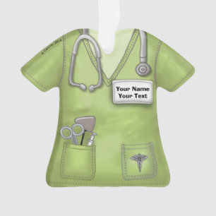 Green Nurse medische scrubs ornament