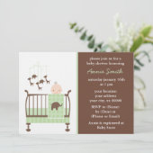 Green Nursery Baby shower Kaart (Staand voorkant)
