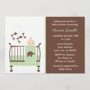 Green Nursery Baby shower Kaart