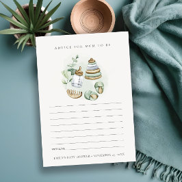 Green Nursery Essential Advice for Mum Baby shower Informatiekaartje