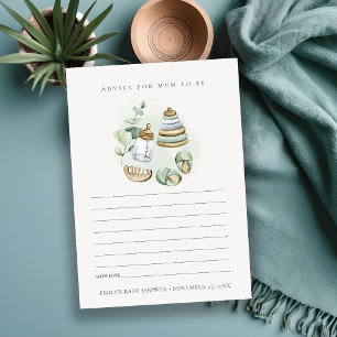Green Nursery Essential Advice for Mum Baby shower Informatiekaartje