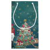 Green Nutcracker Ballet Holiday Gift Bag Klein Cadeauzakje (Achterkant)