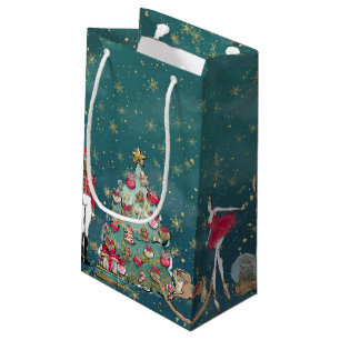 Green Nutcracker Ballet Holiday Gift Bag Klein Cadeauzakje
