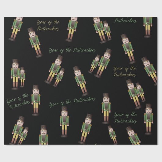 Green Nutcracker Soldaat-kerstkrappelpapier Cadeaupapier (Vlak)