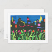 Green NYC bij nacht Briefkaart (Voorkant / Achterkant)