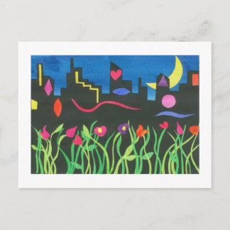 Green NYC bij nacht Briefkaart