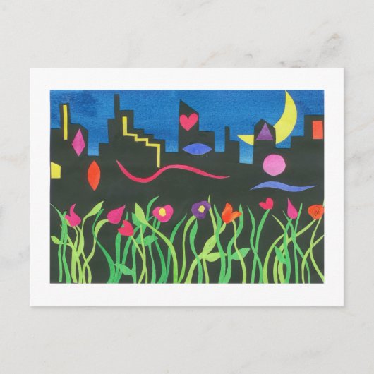 Green NYC bij nacht Briefkaart (Voorkant)