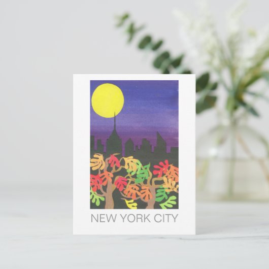 Green NYC bij nacht in het najaar Briefkaart (Staand voorkant)