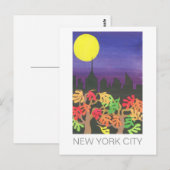 Green NYC bij nacht in het najaar Briefkaart (Voorkant / Achterkant)