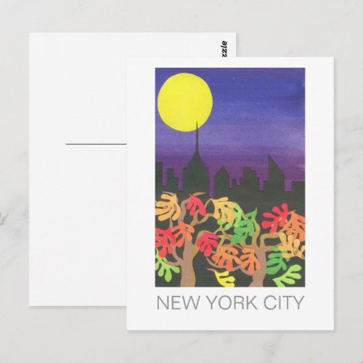 Green NYC bij nacht in het najaar Briefkaart (Voorkant / Achterkant)