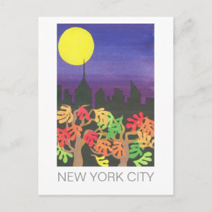 Green NYC bij nacht in het najaar Briefkaart