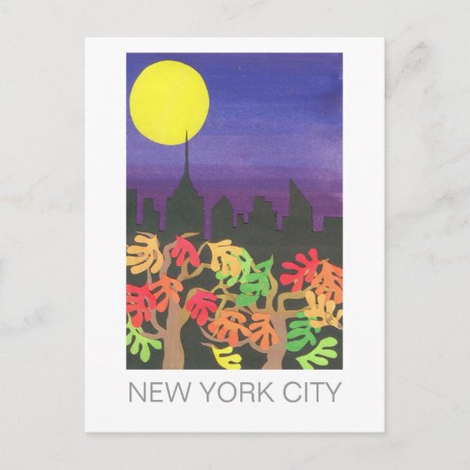 Green NYC bij nacht in het najaar Briefkaart (Voorkant)