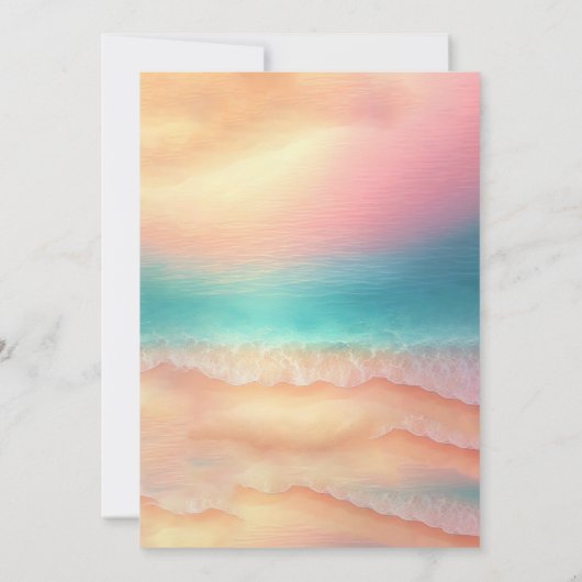 Green Ocean Beach Waterverf Signature Sunny Save The Date (Achterkant)