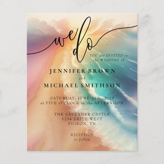 Green Ocean Beach Waterverf Signature We doen sunn Flyer (Voorkant)