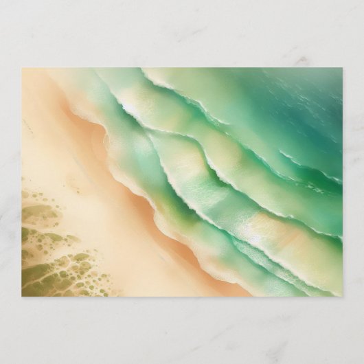 Green Ocean Beach Waterverf Signature Wed-programm Programmakaart (Achterkant)