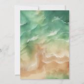 Green Ocean Beach Zomer Waterverf Trouwdiner Kaart (Achterkant)