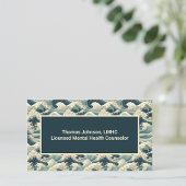 Green Ocean Waves Psychotherapeut Counselor Healer Visitekaartje