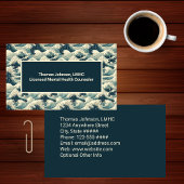 Green Ocean Waves Psychotherapeut Counselor Healer Visitekaartje