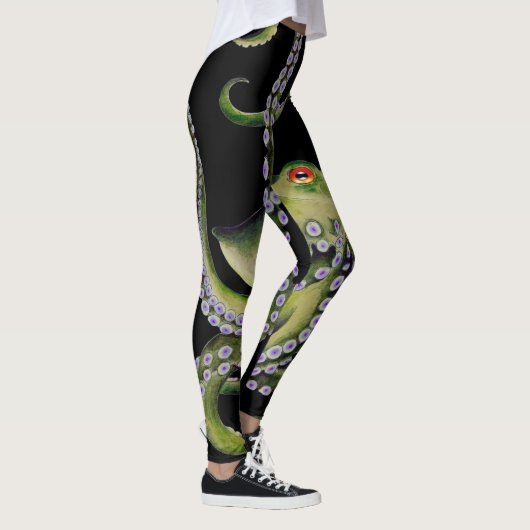 Green Octopus Black Leggings (Rechts)