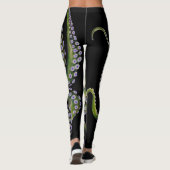 Green Octopus Black Leggings (Achterkant)