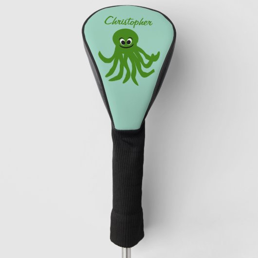 Green Octopus Design Golfheadcover (Voorkant)