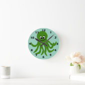 Green Octopus Design Ronde Klok (Huis)