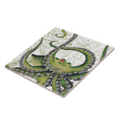 Green Octopus  Map White Tegeltje (Zijkant)