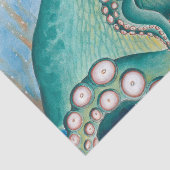 Green Octopus Waterverf Art Tissuepapier (Detail)