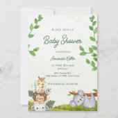 Green Oerwoud Baby shower Invitation Kaart (Voorkant)