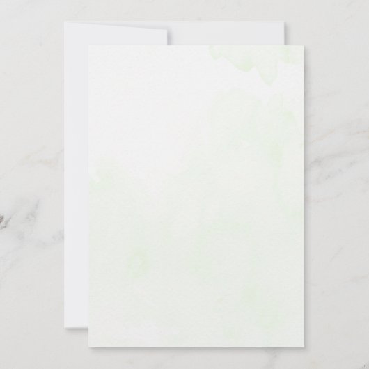 Green Oerwoud Baby shower Invitation Kaart (Achterkant)