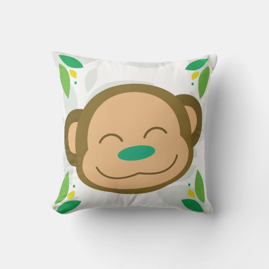 Green Oerwoud Monkey Sierkussen (Voorkant)