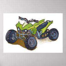Green off road adventure quadracycle  poster