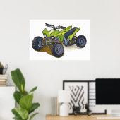 Green off road adventure quadracycle  poster (Thuiskantoor)