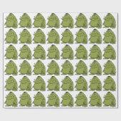 Green Ogre Troll Funny Cartoon Cadeaupapier (Vlak)