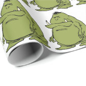 Green Ogre Troll Funny Cartoon Cadeaupapier (Rol Hoek)