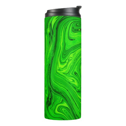 Green oil is abstract background. Grijskruid Thermosbeker (Gedraaid links)