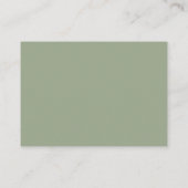 Green Old Money Wedding QR code Details Informatiekaartje (Achterkant)