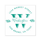 Green Olive Branch Family Name Return-adres Zelfinktende Stempel (Design)