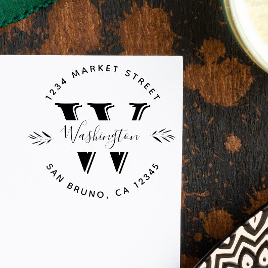 Green Olive Branch Family Name Return-adres Zelfinktende Stempel