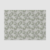 Green Olive & Leaf Pattern Gray Green Background Tissuepapier (Voorkant)