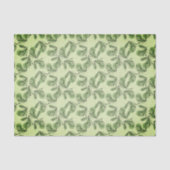 Green Olive & Leaf Pattern On Light Green Tissuepapier (Voorkant)